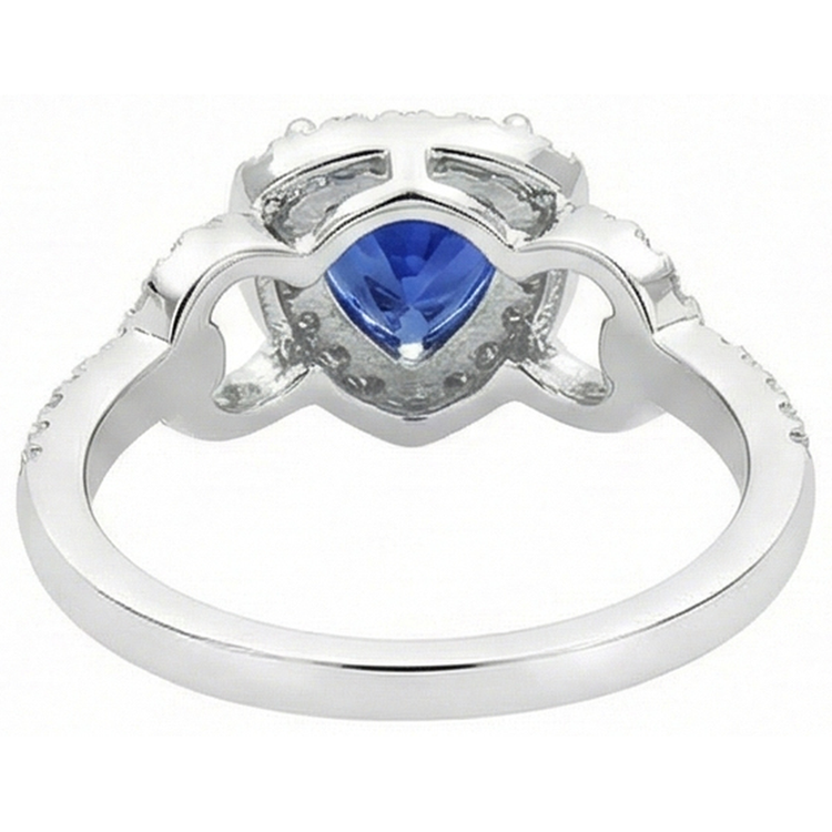 naturel round saphir 3carats bague sur blanc