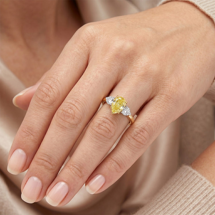 Diamant Jaune Canari Bague Statement – Pureté VVS 1 carats Or