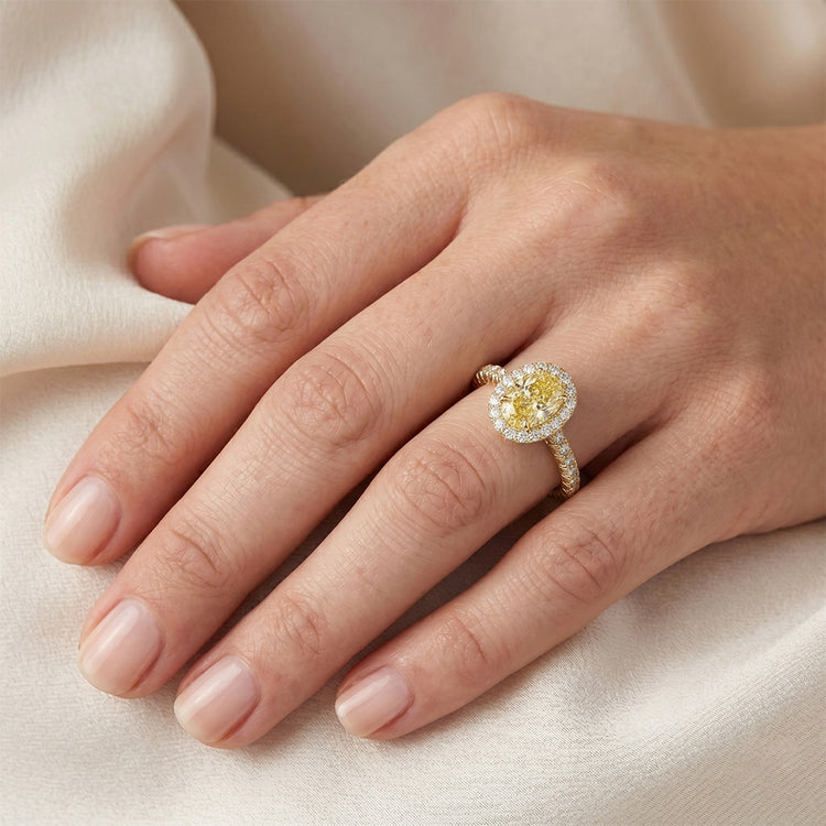 Diamant Jaune Canari Bague fait main 2 carats – HarryChadEnt
