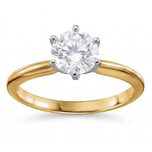 Diamant Naturels Extraits des Mines ( et non cultivés en laboratoire ) Rond 3.52 ct. Bague Solitaire Bijou Bicolore