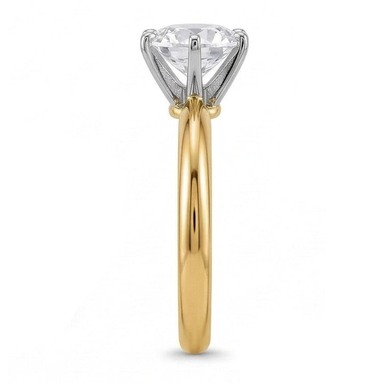 Diamant Naturels Extraits des Mines ( et non cultivés en laboratoire ) Rond 3.52 ct. Bague Solitaire Bijou Bicolore