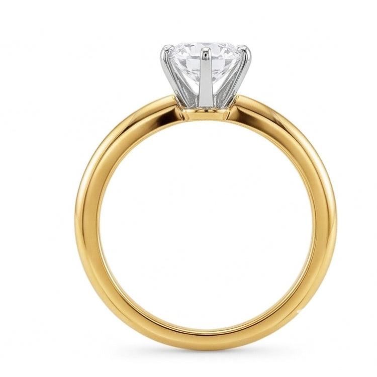 Diamant Naturels Extraits des Mines ( et non cultivés en laboratoire ) Rond 3.52 ct. Bague Solitaire Bijou Bicolore