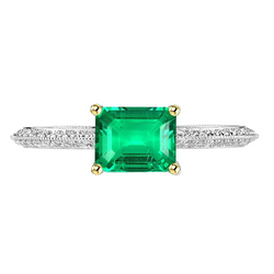 Rayonnant Pavé Émeraude Bague Pierre Précieuse – 2 carats Or 14K
