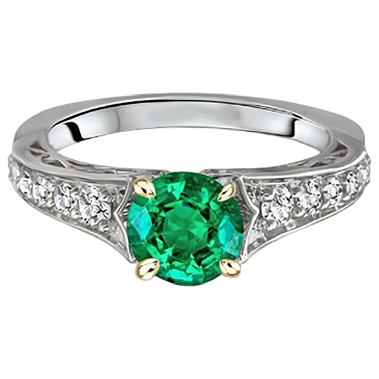 Brillant Bague avec Gemme 2,50 carats – vue de face
