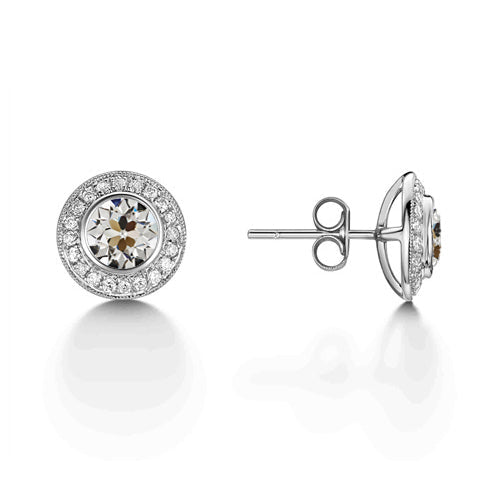 Coussin Antique Diamant Fin bague en Or Blanc 14 Carats – vue principale