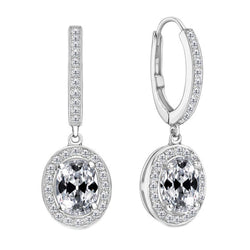 Diamant Fin Pendants d'Oreilles 2 carats F/VS1 – Or Blanc 14
