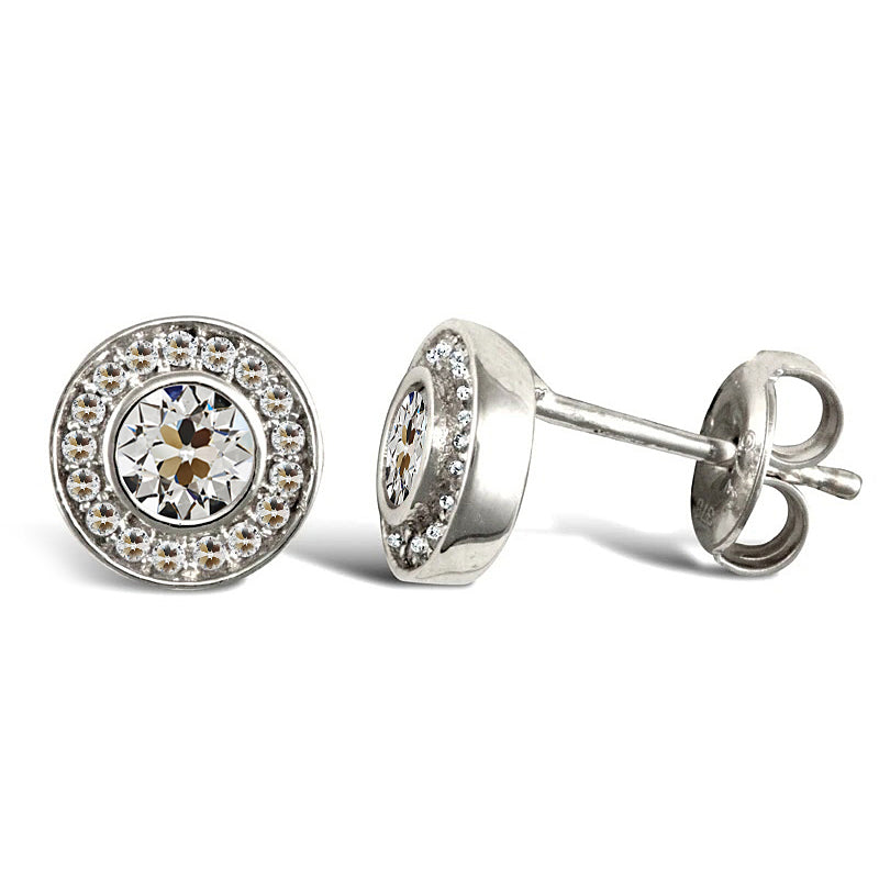 Brillant Puces d'Oreilles 1-carats Or 14K Blanc – vue principale