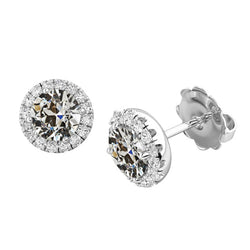 Diamant Coussin Antique Pendants d'Oreilles – 1 carats en Or