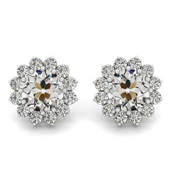 2 carats Diamant Puces d'Oreilles en Or Blanc 14 Carats