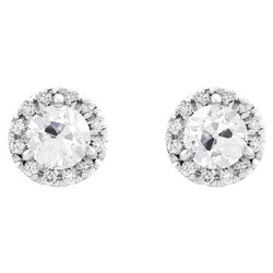 Or Blanc 14 Carats Diamant Boucles d'Oreilles – 5-carats Coussin