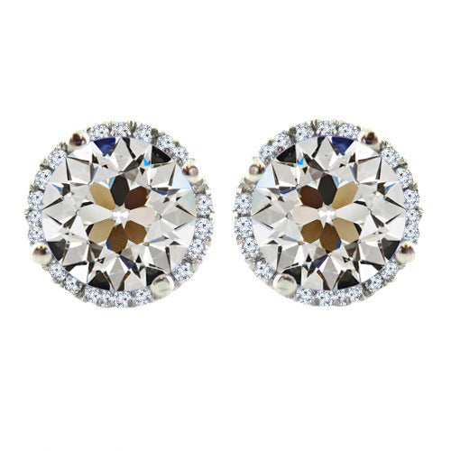 Pendants d'Oreilles Or Blanc 14 Carats avec Brillant – vue principale