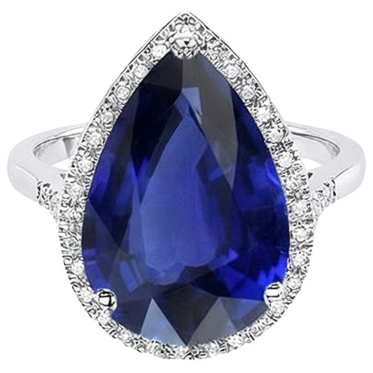 naturel oval diamant 7.50carats bague angle de côté
