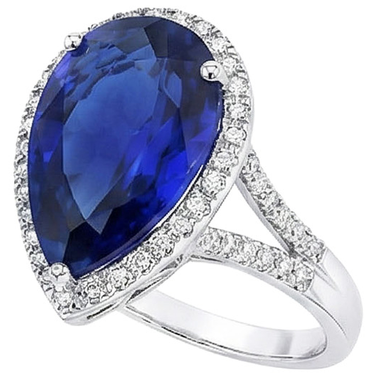 naturel oval diamant 7.50carats bague vue de dessus