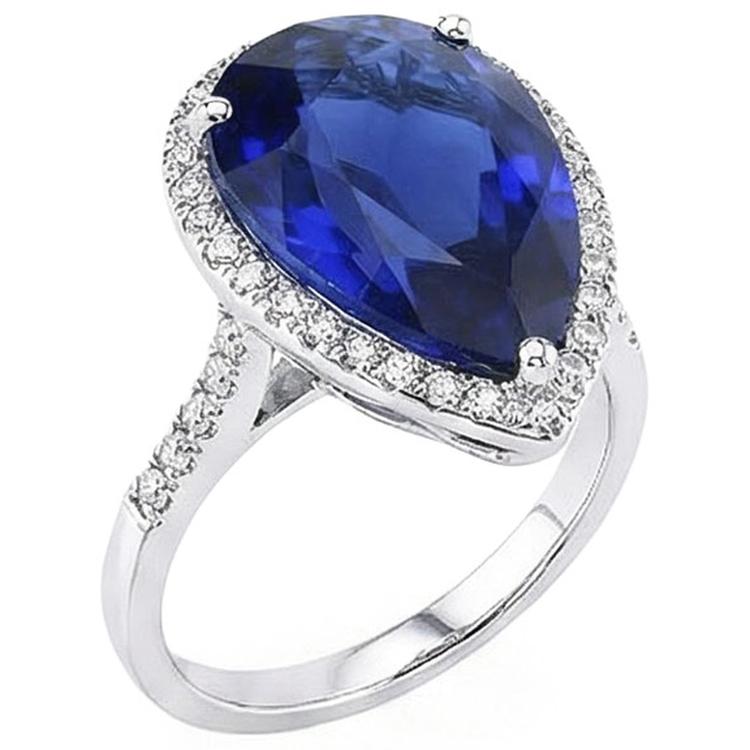 naturel oval diamant 7.50carats bague vue de profil