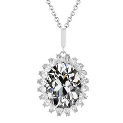 Diamant Fin Collier Pendentif 4 carats – Or Blanc 14 Carats