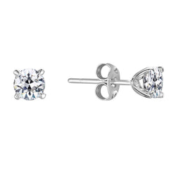 Or 14K Blanc Diamant Boucles d'Oreilles – 2-carats Coussin