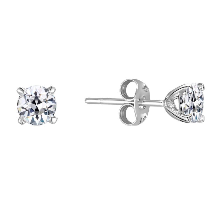 Boucles d'Oreilles Or 14K Blanc avec Diamant – vue principale