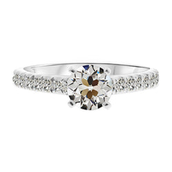 Sophistiqué Bague Solitaire avec Accents avec Diamant Taille Old
