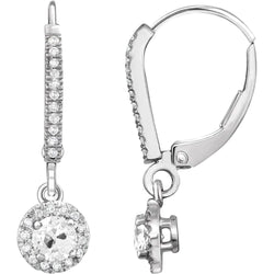 Brillant Boucles d'Oreilles – Or Blanc 14 Carats 4,25 carats