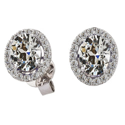 Diamant Fin Pendants d'Oreilles – Or Blanc 14 Carats 4 carats