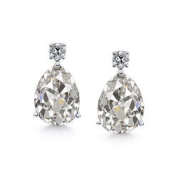 Puces d'Oreilles Or 14K Blanc avec Diamant Fin – 2 carats