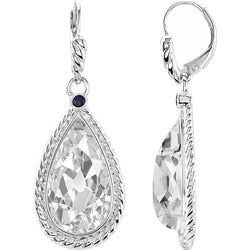 Coussin Antique Diamant Fin Puces d'Oreilles en Or 14K Blanc – 3