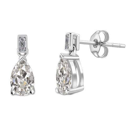 Brillant Puces d'Oreilles 1 carats Or Blanc 14 Carats – vue principale