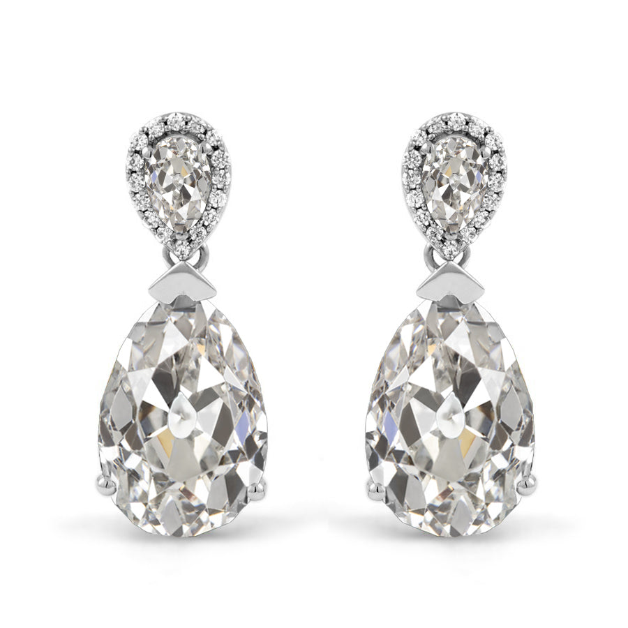 Diamant Boucles d'Oreilles 3-carats Or Blanc 14 Carats – vue principale
