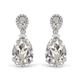 Old European Boucles d'Oreilles – Diamant 3 carats Or Blanc 14