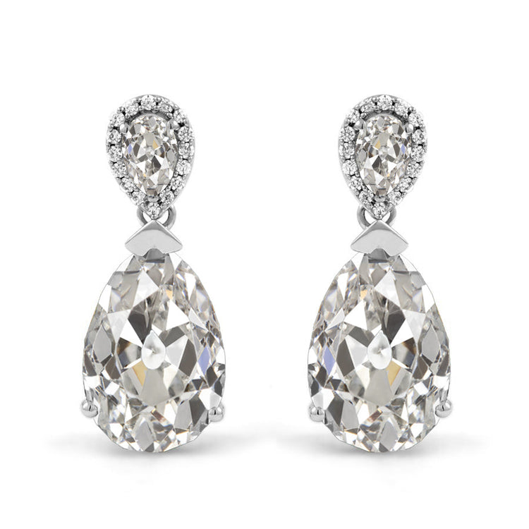 Diamant Boucles d'Oreilles 3-carats Or Blanc 14 Carats – vue principale