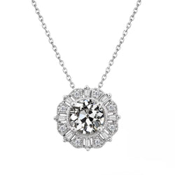 Or 14K Blanc Diamant Pendentif Goutte – 1,50-carats Coussin