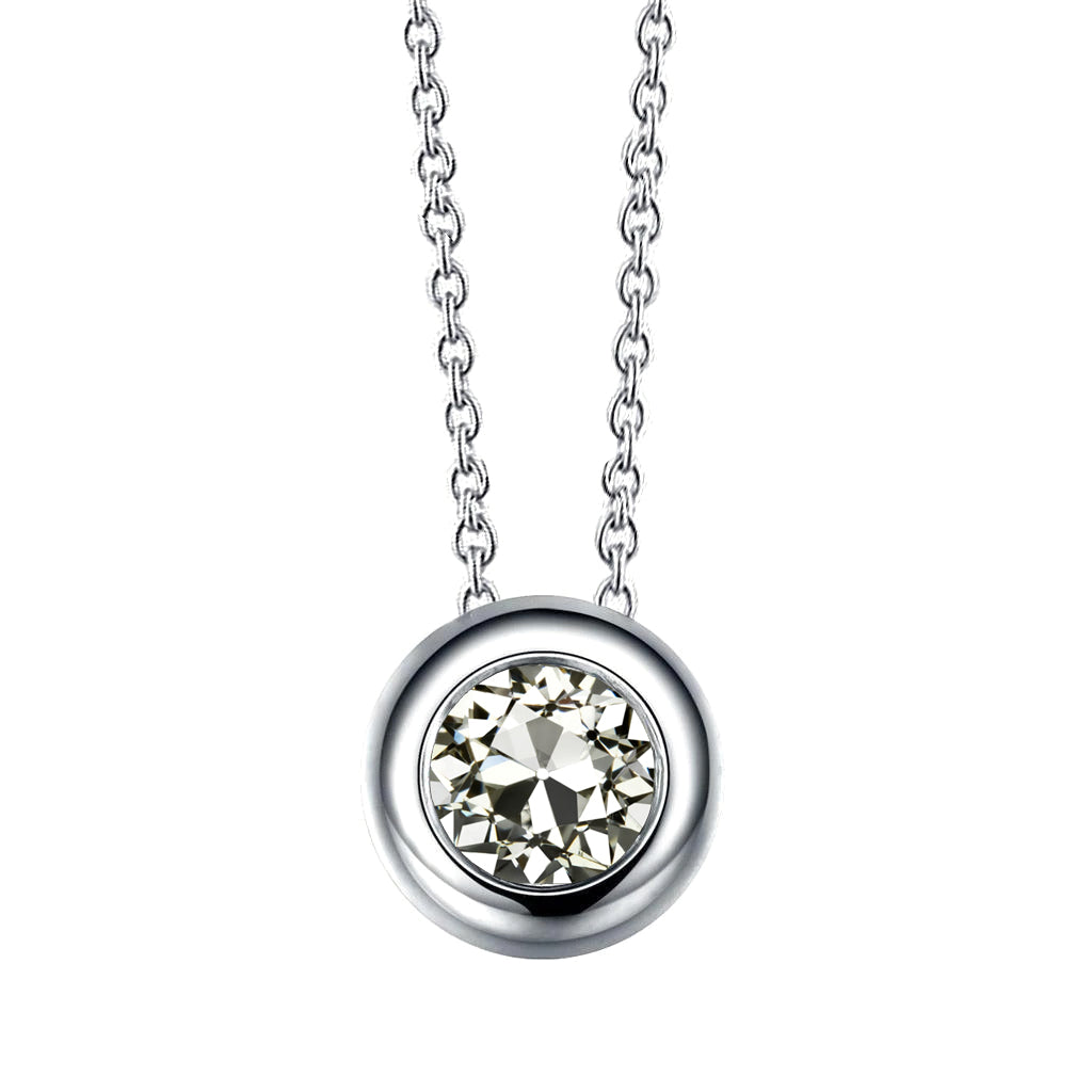Taille Old Mine Brillant bague en Or Blanc 14 Carats – vue principale
