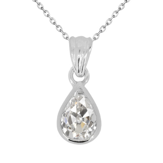 Diamant Fin Collier Pendentif 2-carats Or Blanc 14 Carats – vue principale