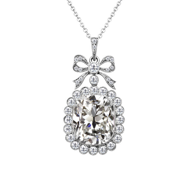 Diamant Fin Pendentif Goutte 3,50-carats Or 14K Blanc – vue principale