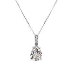 Diamant Pendentif Goutte – Or Blanc 14 Carats 2 carats