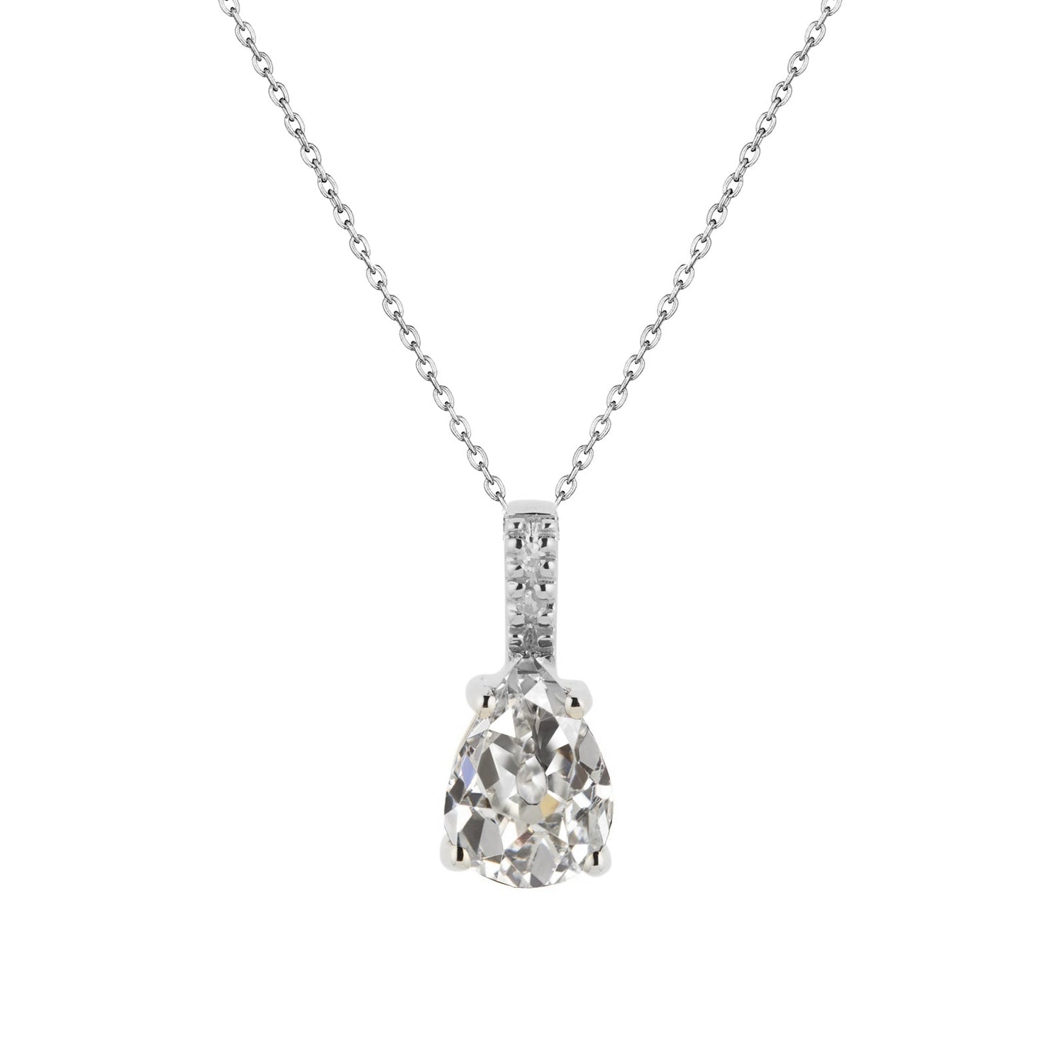 Artisanal Diamant Pendentif Goutte 2 carats – vue principale