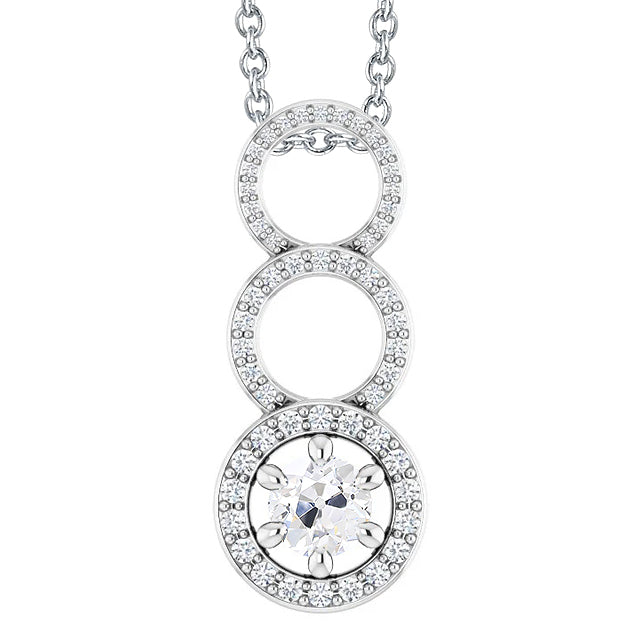 Brillant Pendentif Goutte 1-carats Or 14K Blanc – vue principale