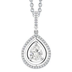 Diamant Pendentif – Or Blanc 14 Carats 3 carats