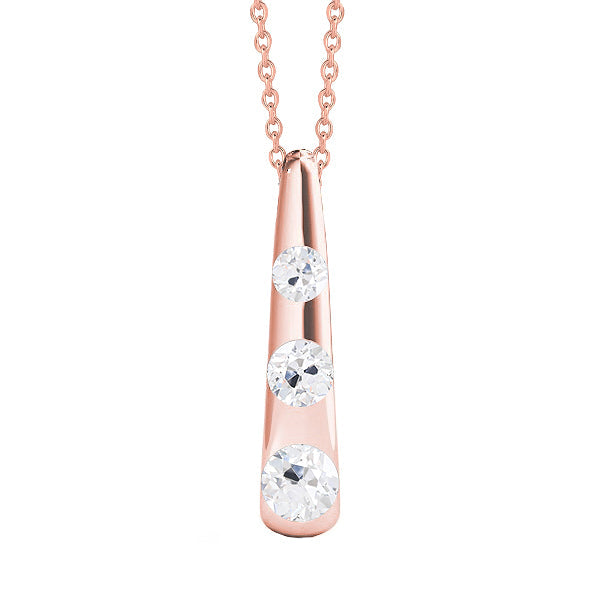 Diamant Pendentif 1-carats Or 14K Rose – vue principale