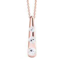 Or 14K Rose Diamant Pendentif – 1-carats Taille Old Mine