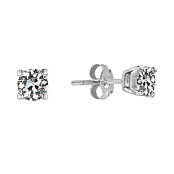 Fin Diamant Pendants d'Oreilles 2 carats – Or Blanc 14 Carats |