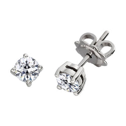 Boucles d'Oreilles Or 14K Blanc – Brillant Coussin Antique 2