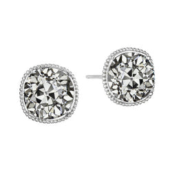 Taille Old Mine Brillant Pendants d'Oreilles en Or Blanc 14