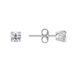 Or 14K Blanc Brillant Boucles d'Oreilles – 2-carats Taille Old