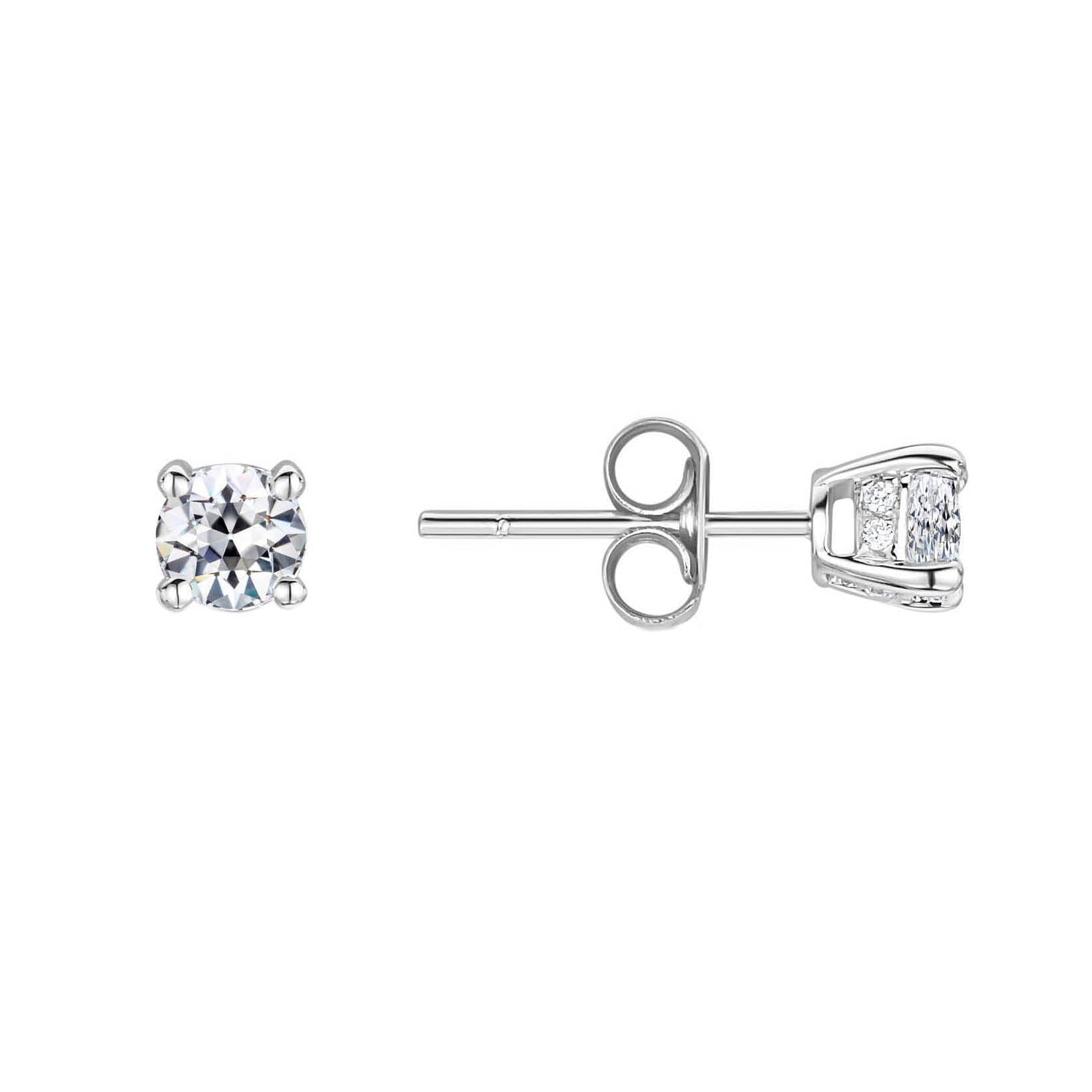 Brillant Boucles d'Oreilles 2 carats Or 14K Blanc – vue principale