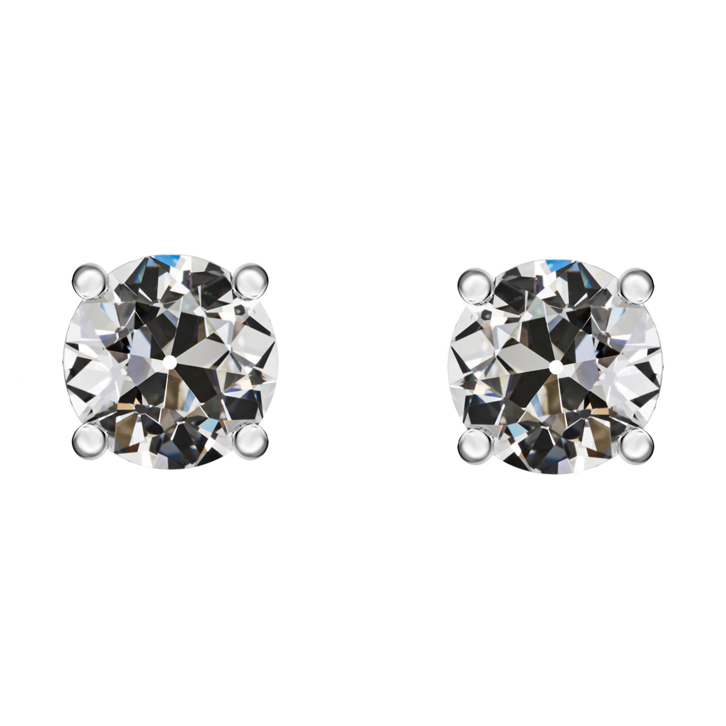 Coussin Antique Diamant Fin bague en Or Blanc 14 Carats – vue principale