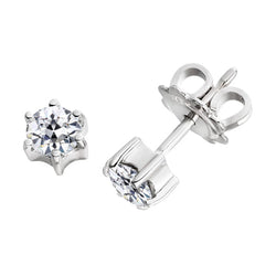 Diamant Pendants d'Oreilles – Or Blanc 14 Carats 1 carats