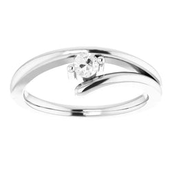 Diamant Bague Mono-Pierre de luxe – 1 carats Or Blanc 14 Carats