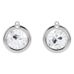 Artisanal Diamant Puces d'Oreilles 2 carats – Or 14K Blanc par