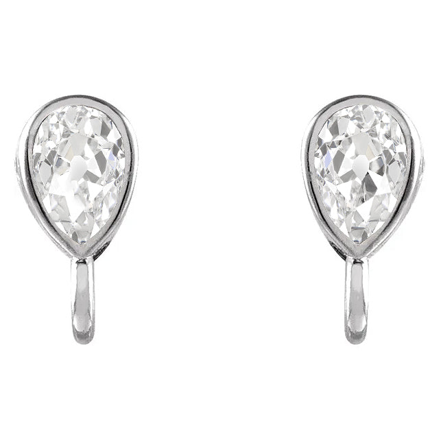 Brillant Pendants d'Oreilles 2 carats Or 14K Blanc – vue principale